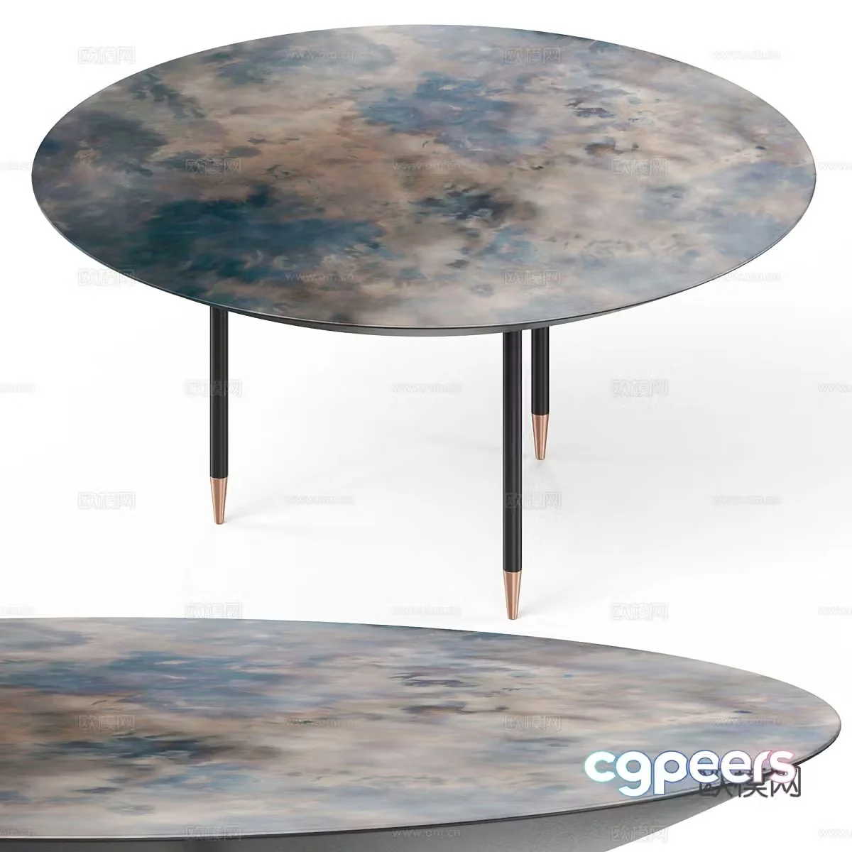 New Chinese round coffee table 3D model