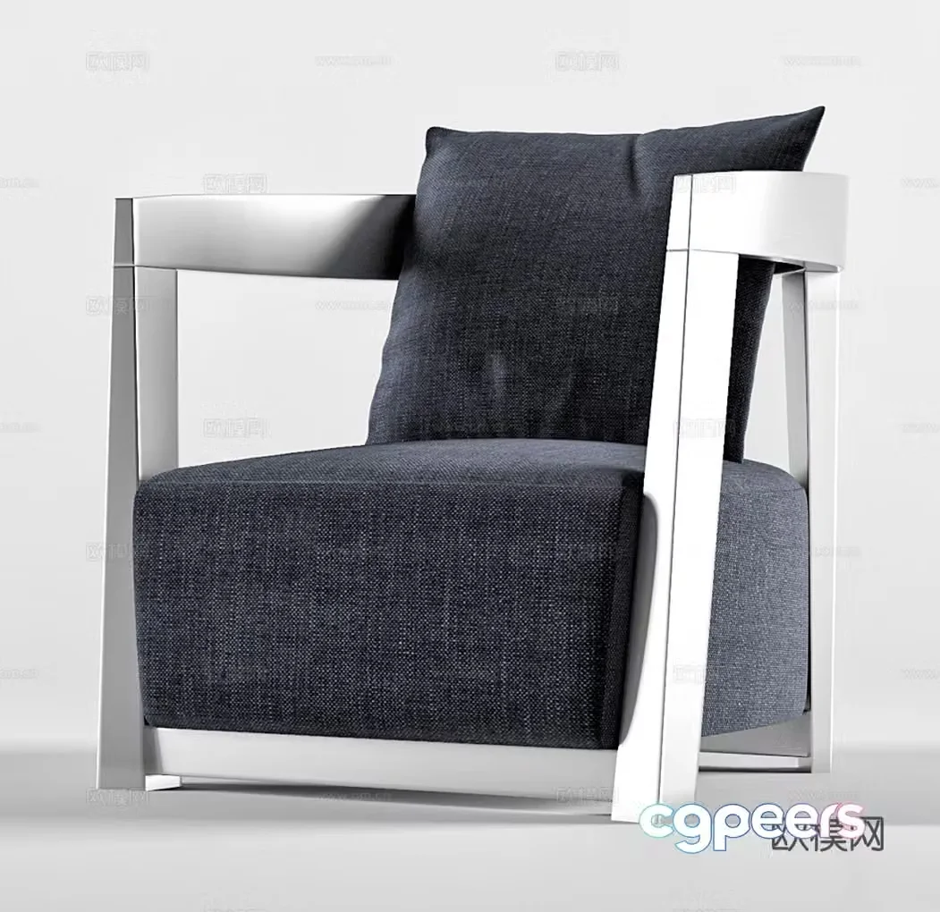 Wasabi single sofa Wasabi single chair B&B single chair Courtyard single chair Armchair Cloth 3D model