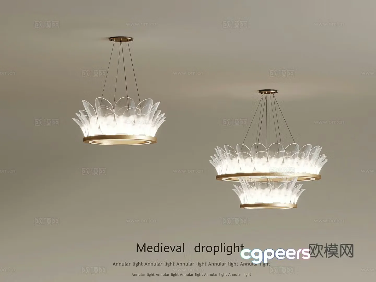 French chandeliers 3d model