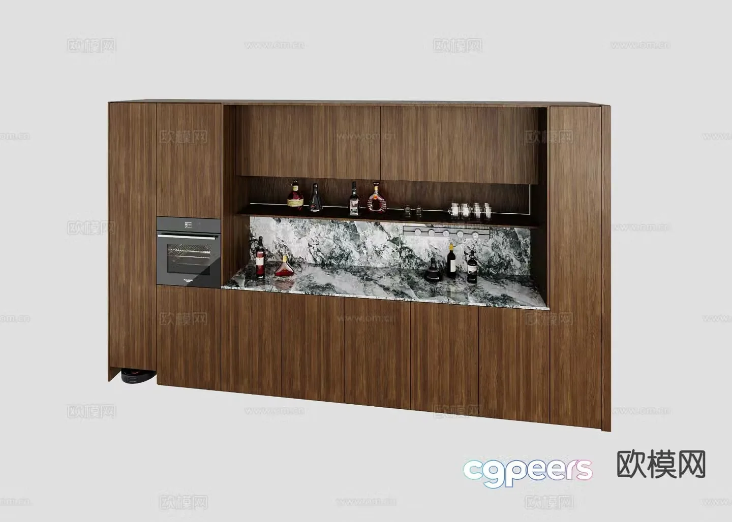 Modern wine cabinet sideboard 3d model