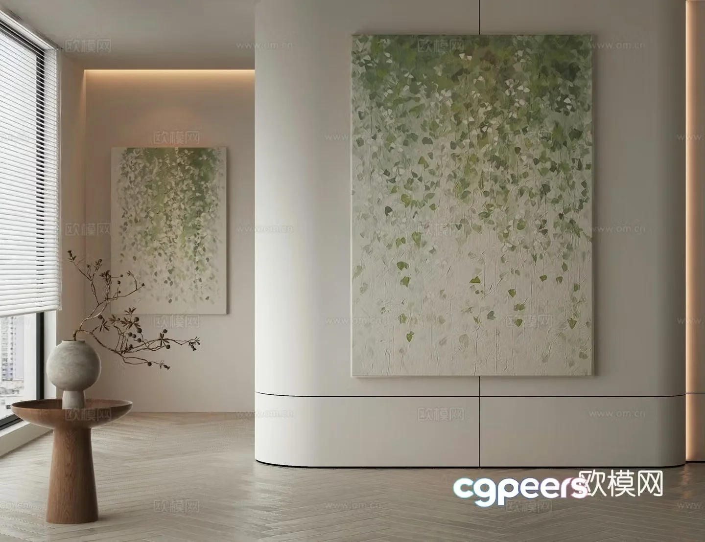 Modern decorative painting texture painting hanging painting 3d model