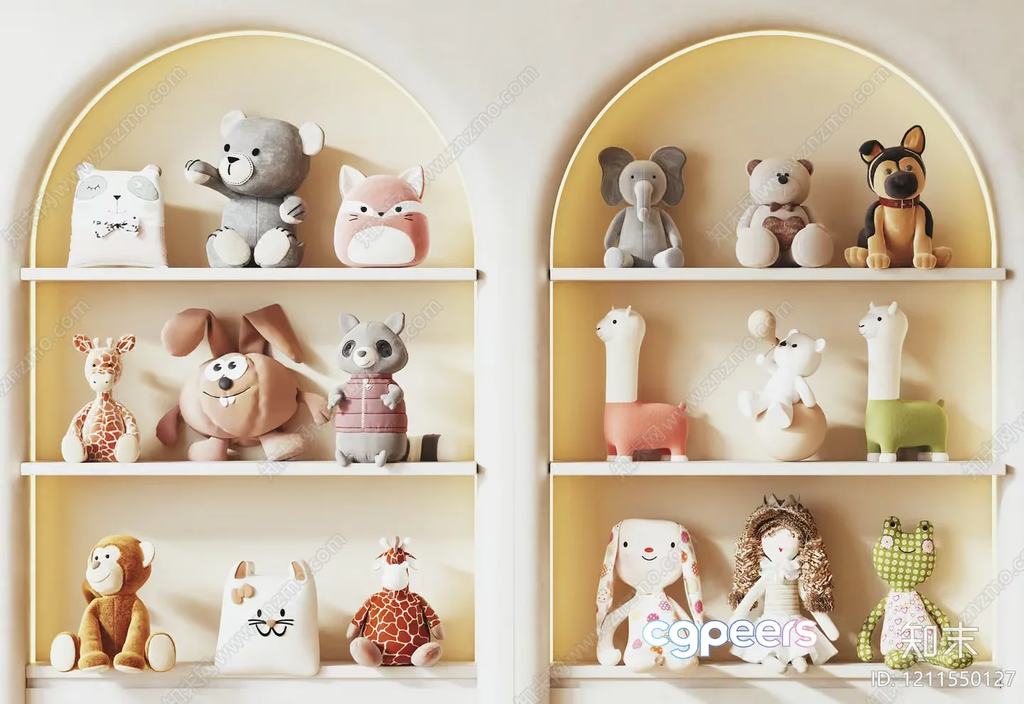 Shelves With Stuffed Animals 3D Model – 6568 – VRAY Render