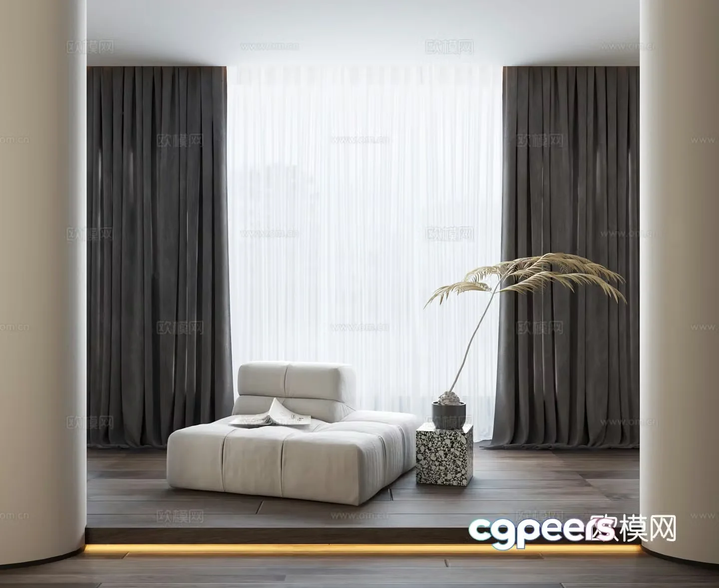 Modern style curtain 3d model