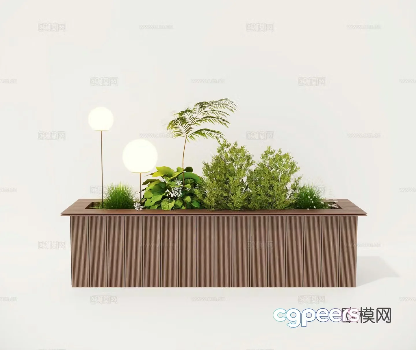 Landscape Plants Flower Box Outdoor Plants 3d Model