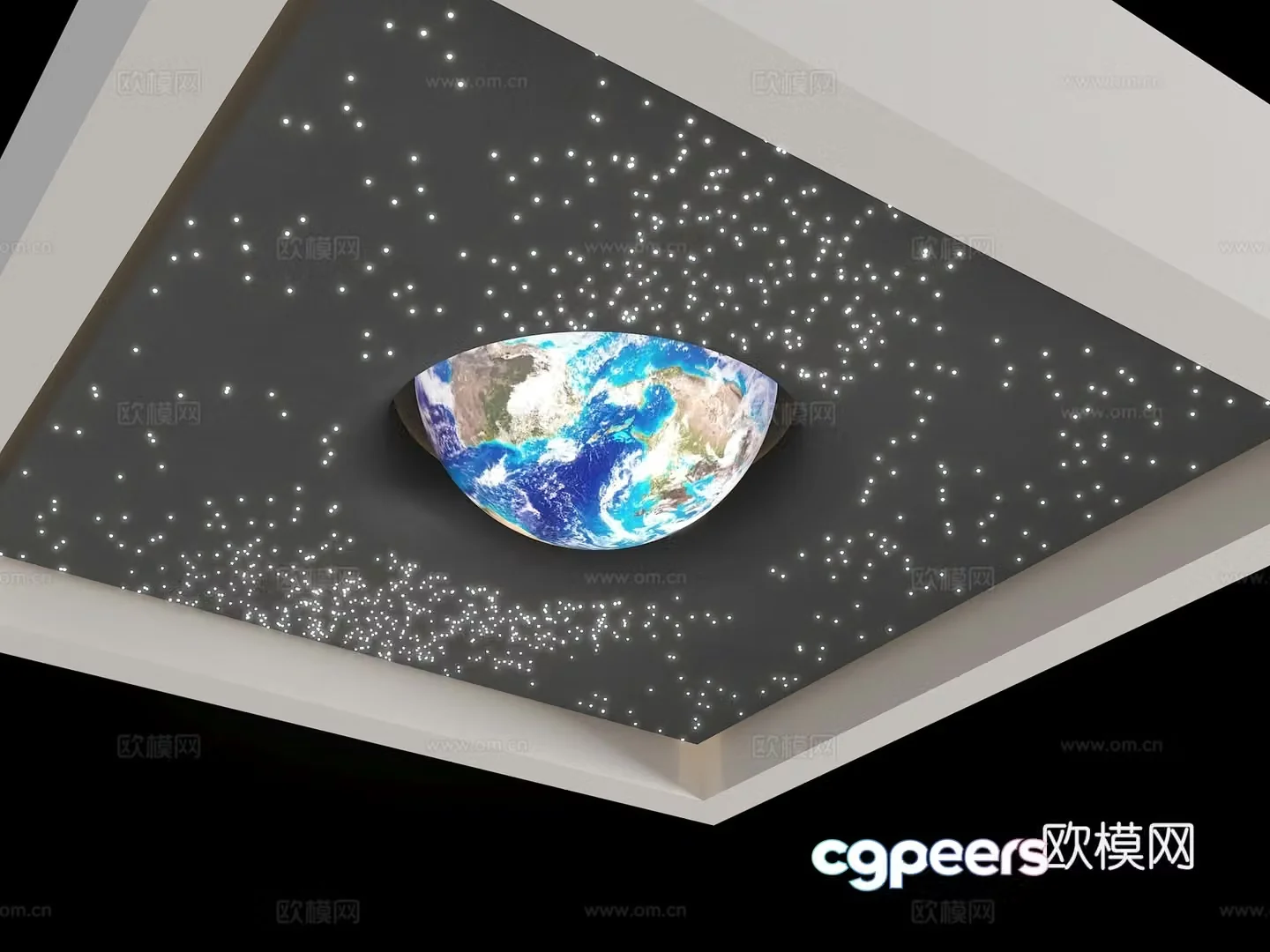 Square suspended ceiling starry sky suspended ceiling ceiling 3d model
