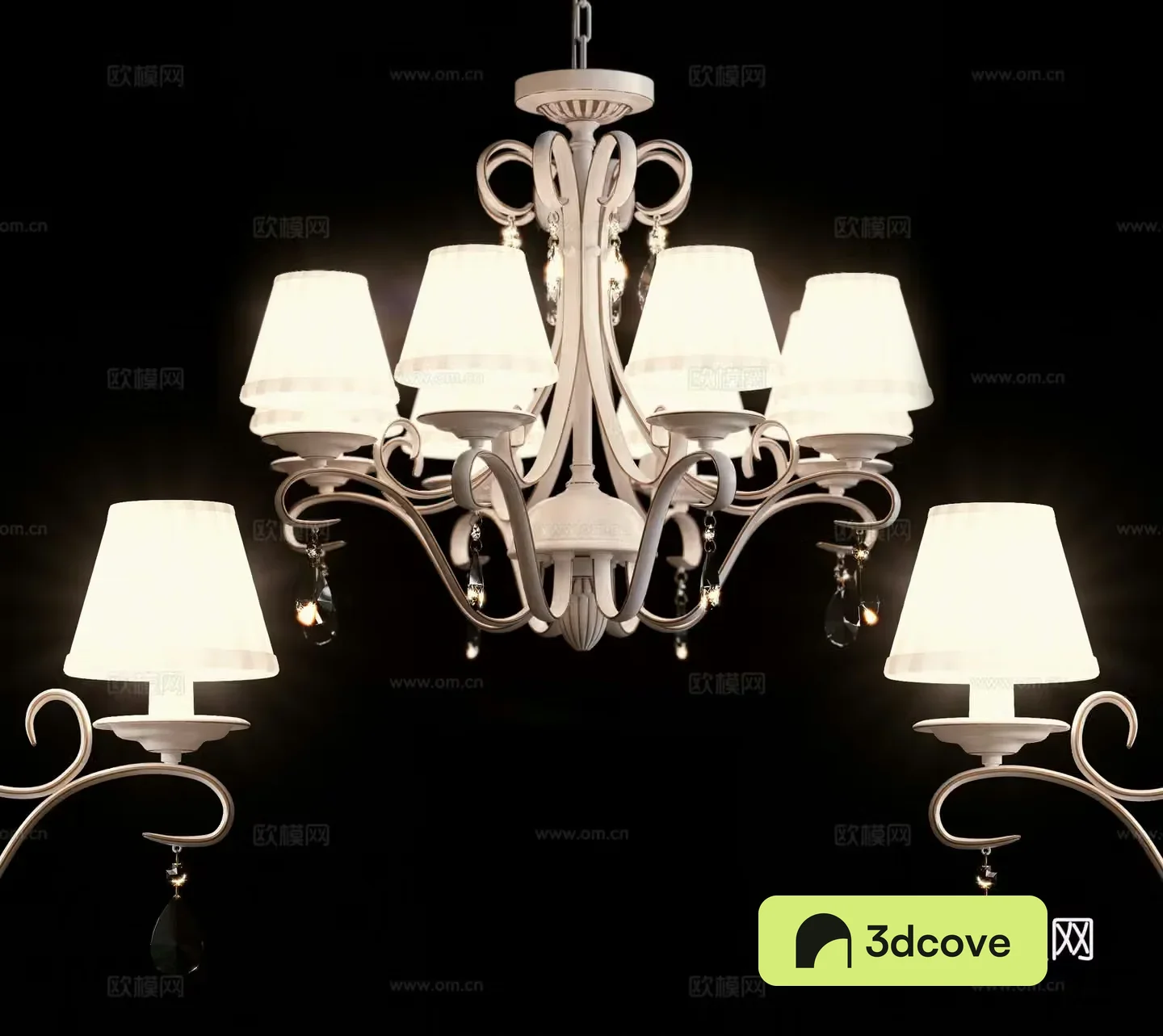 European multi-head chandelier