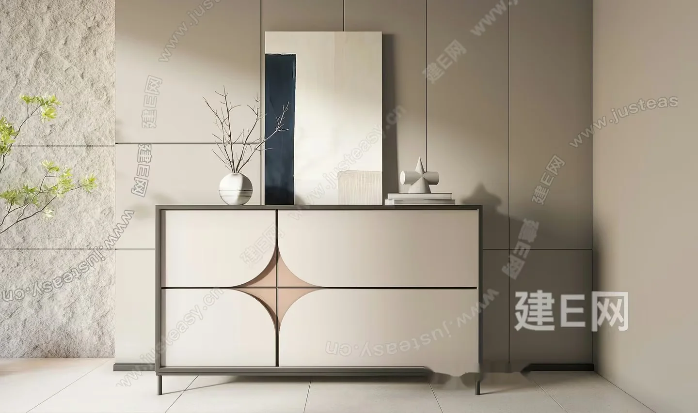 Modern Dresser With Vase 3D Model – 9175 – VRAY Render