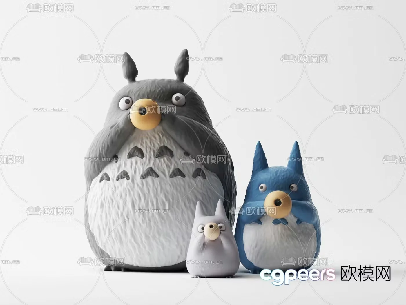 Modern Totoro Ragdoll Toy 3d model