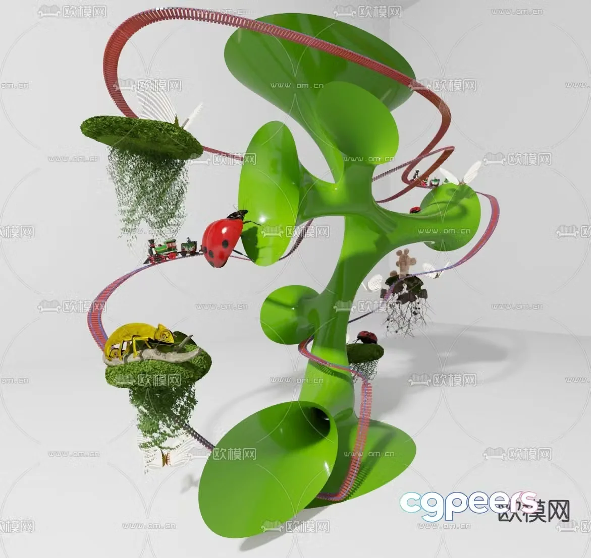 Modern plant insect toy 3d model