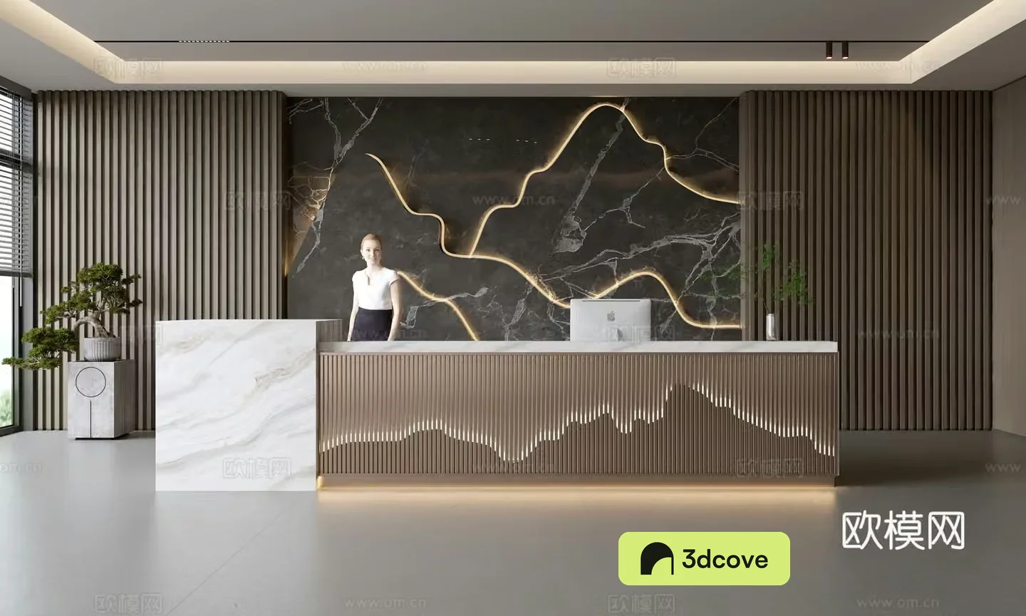 Modern company front desk reception area bar reception desk service desk company front desk background