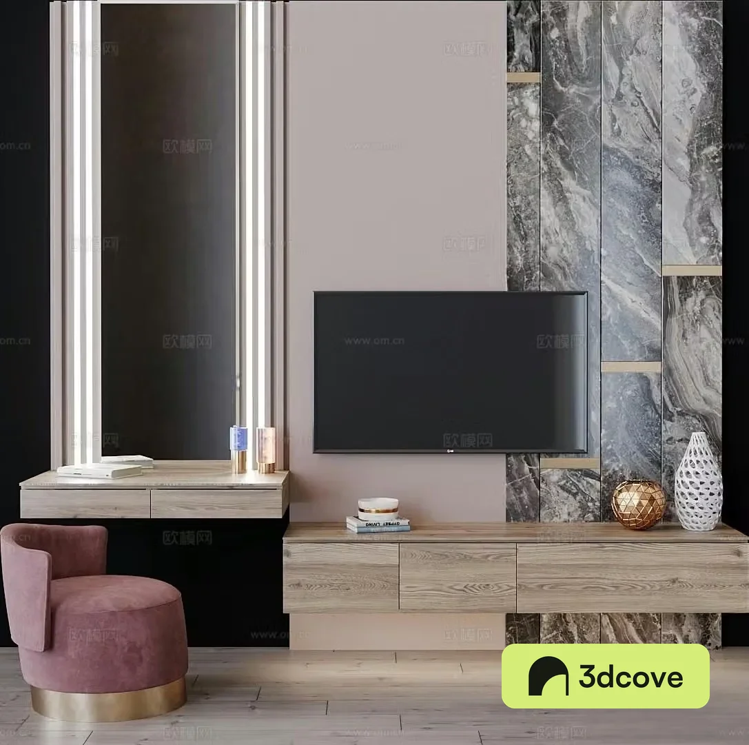 Modern TV background wall
