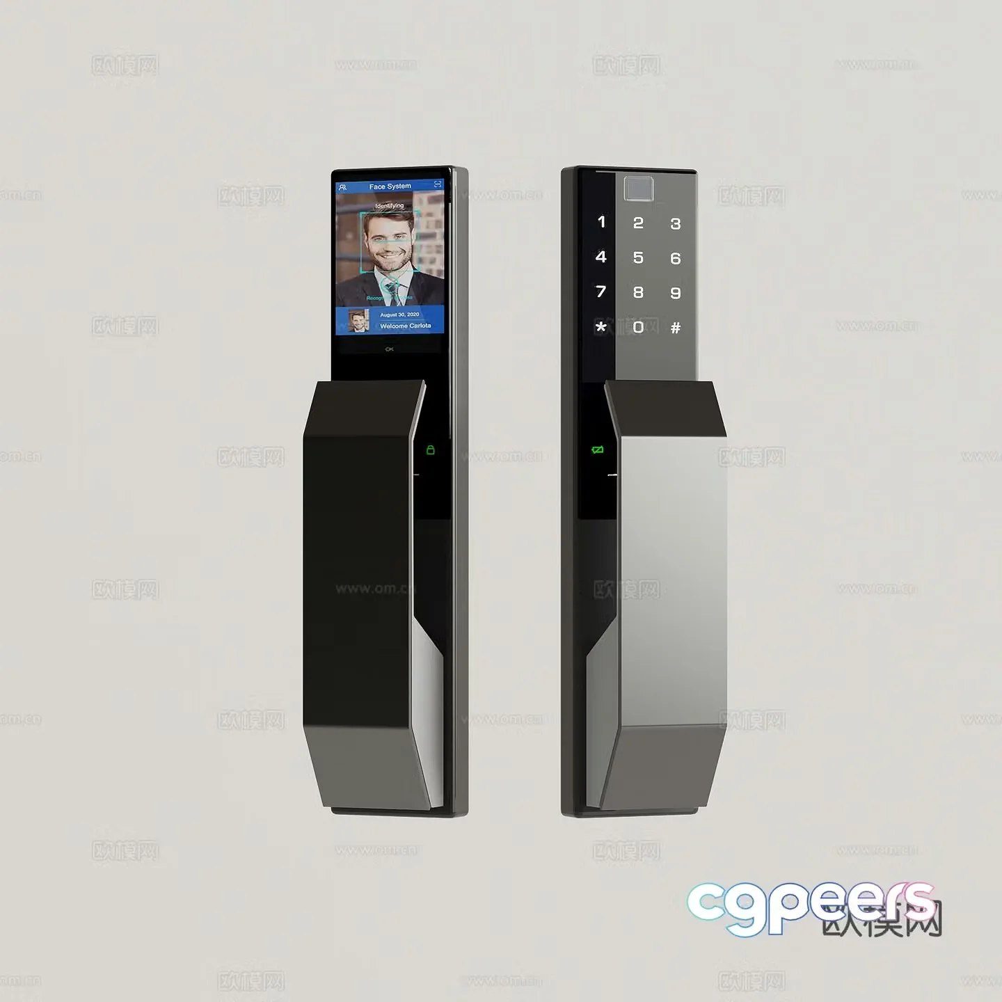 05 Password Lock Modern Security Door Lock Smart Password Lock Fingerprint Lock 3D Model