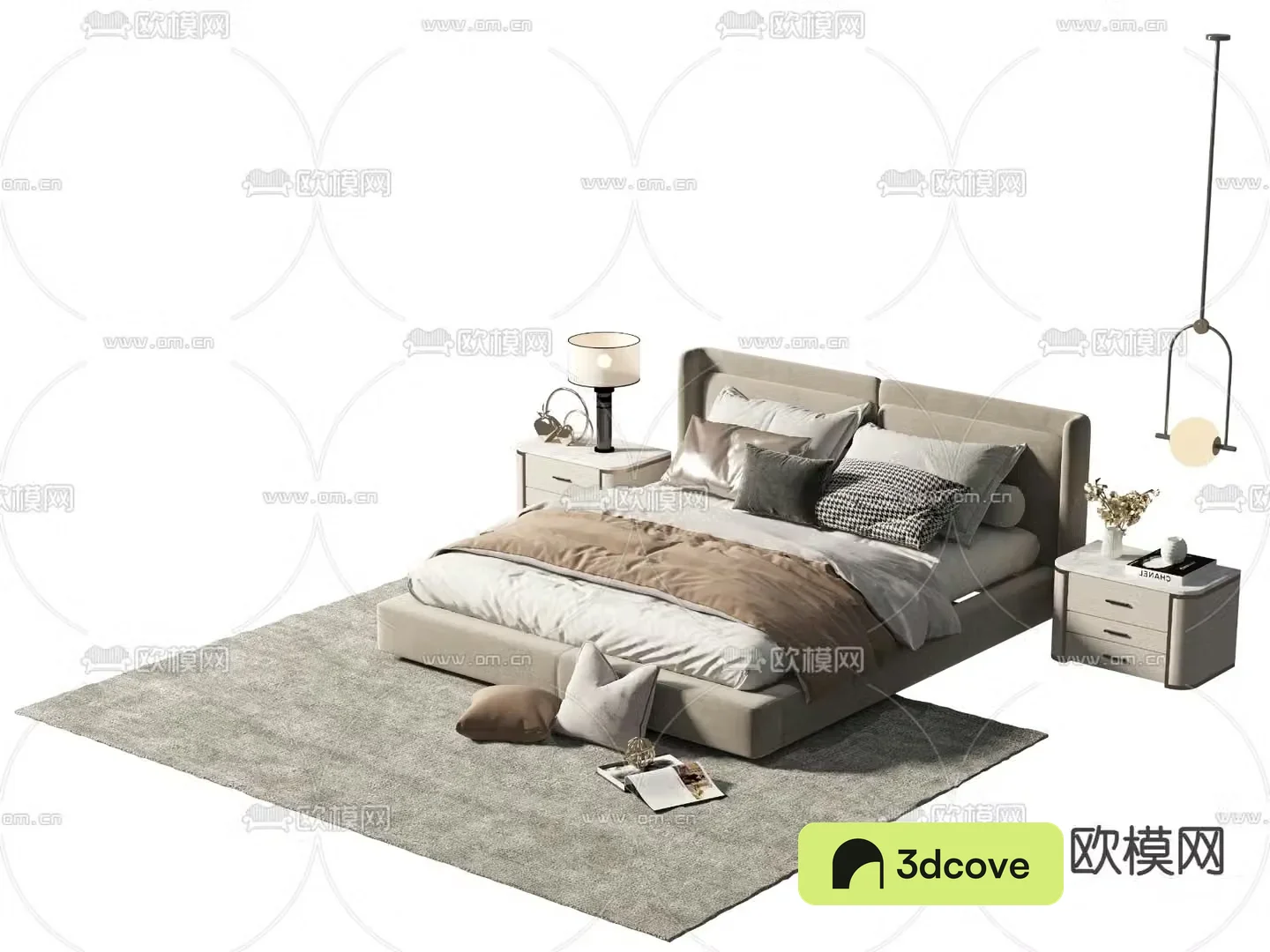 Modern fabric double bed