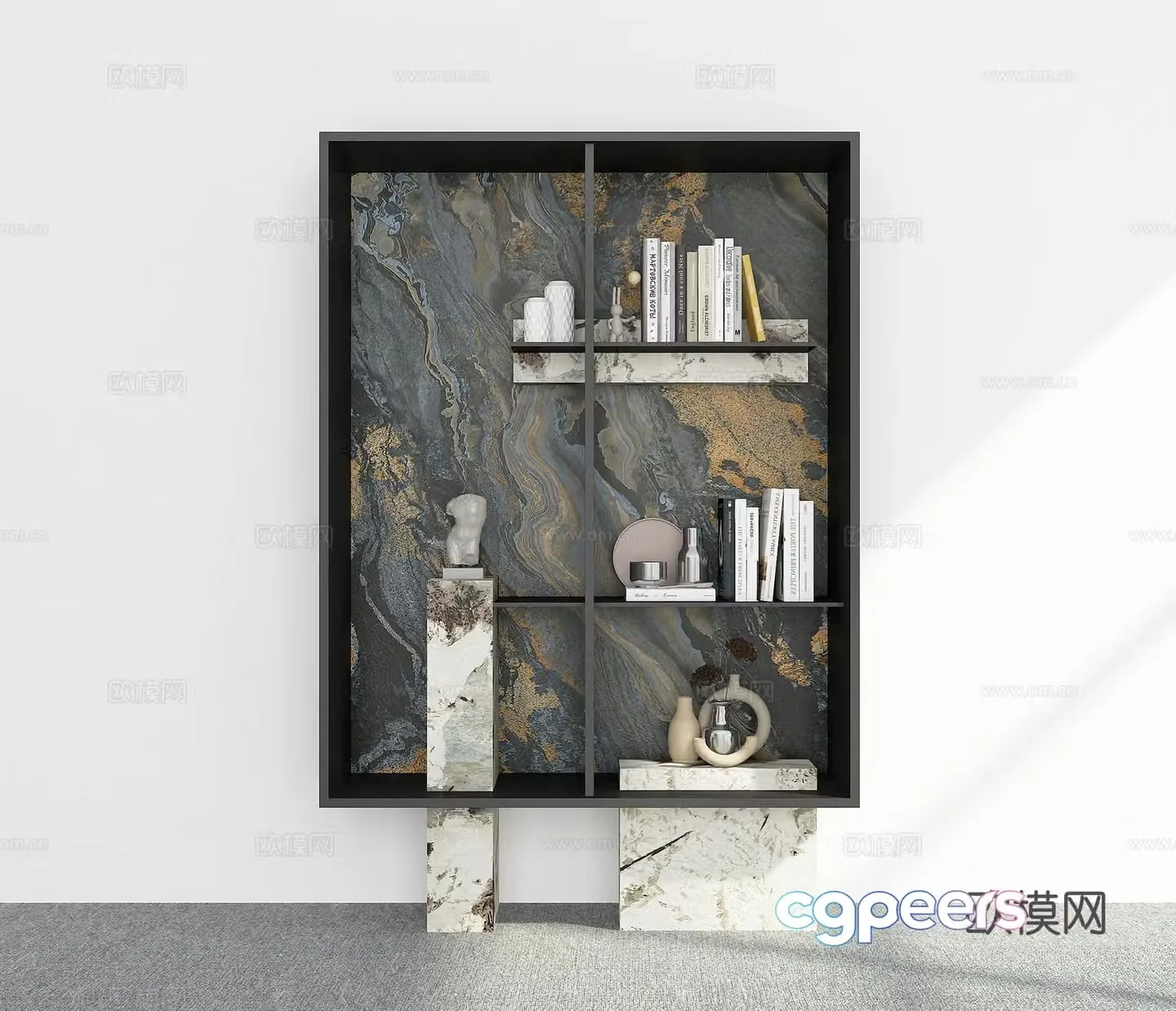 Modern bookcase 3d model