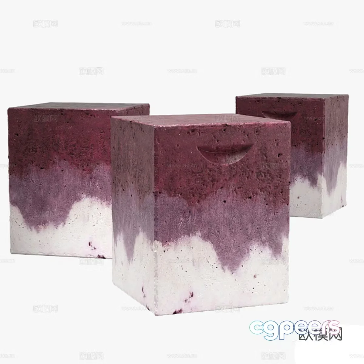 New Chinese style garden stool stone stool 3d model