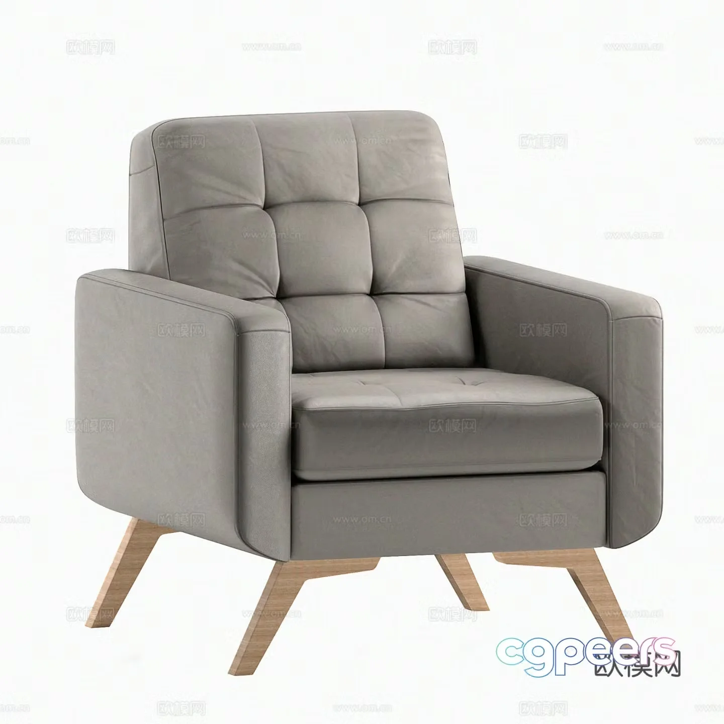 gala modern leather lounge chair armchair sofa chair 3d model