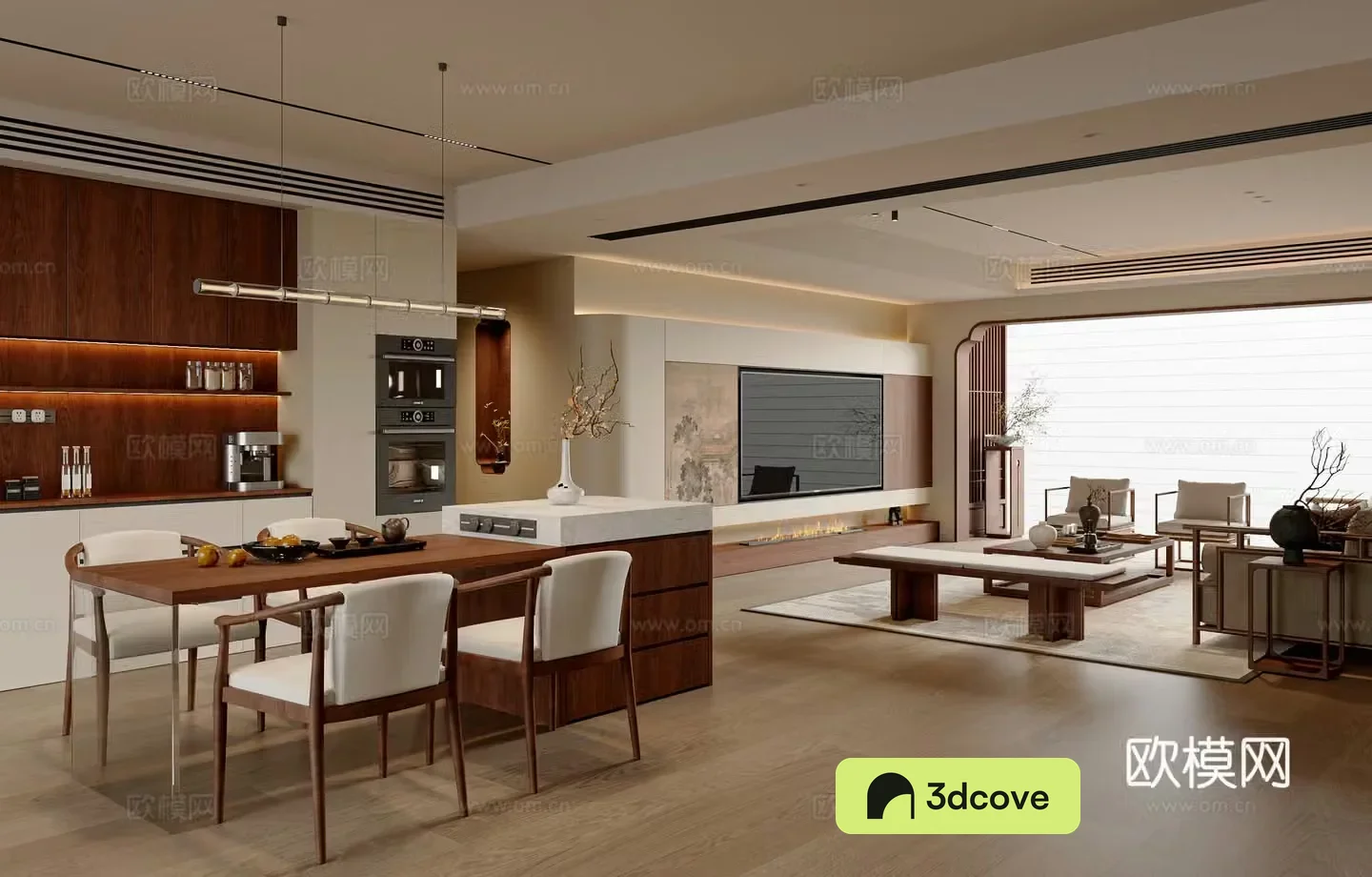 New Chinese style Chinese living and dining room sofa and coffee table combination island stand sideboard TV cabinet leisure chair