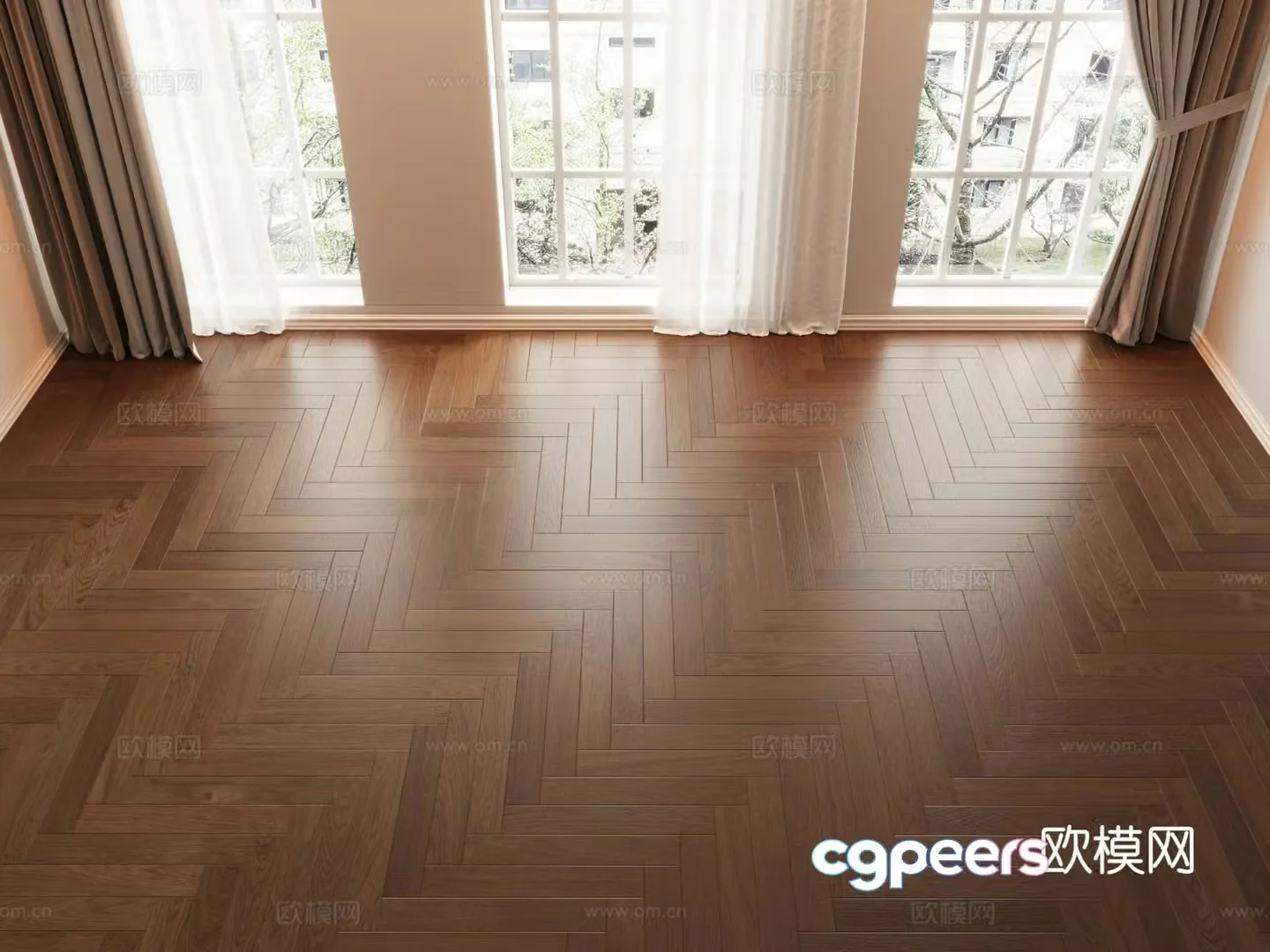 Modern wooden floor fishbone pattern spliced â€‹â€‹wood floor wood veneer spliced â€‹â€‹floor 3d model