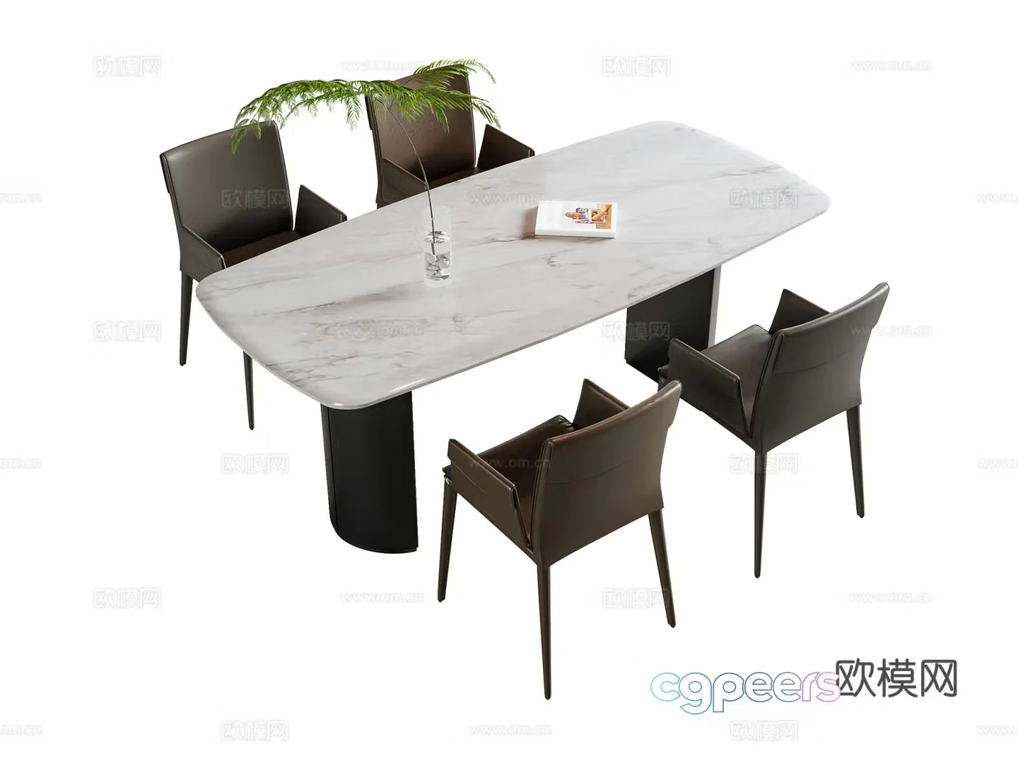 Modern Italian dining table and chair 3d model