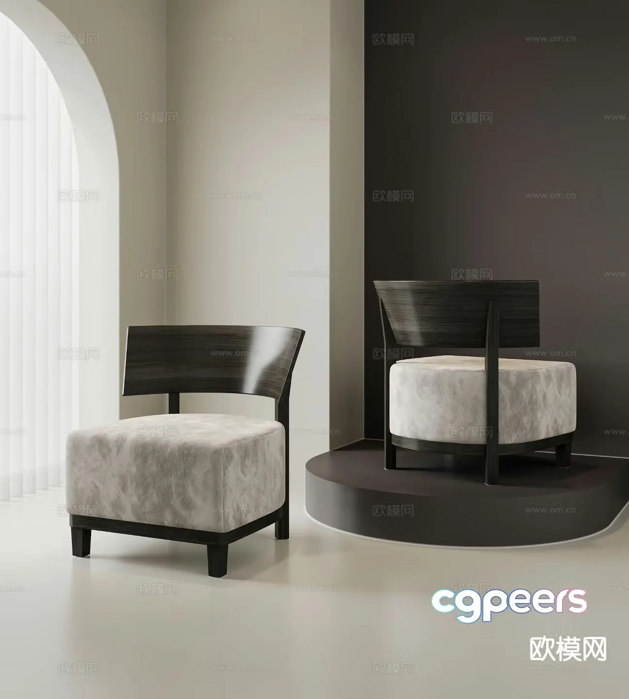 Italian leisure chair dining chair chair 3d model