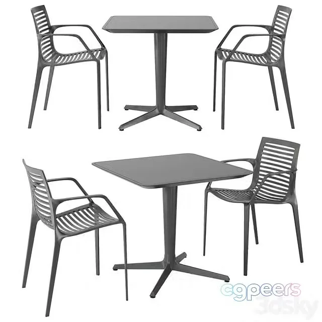 3ds Max Free – Artform Urban Terrace Life Chipman outdoor dining set