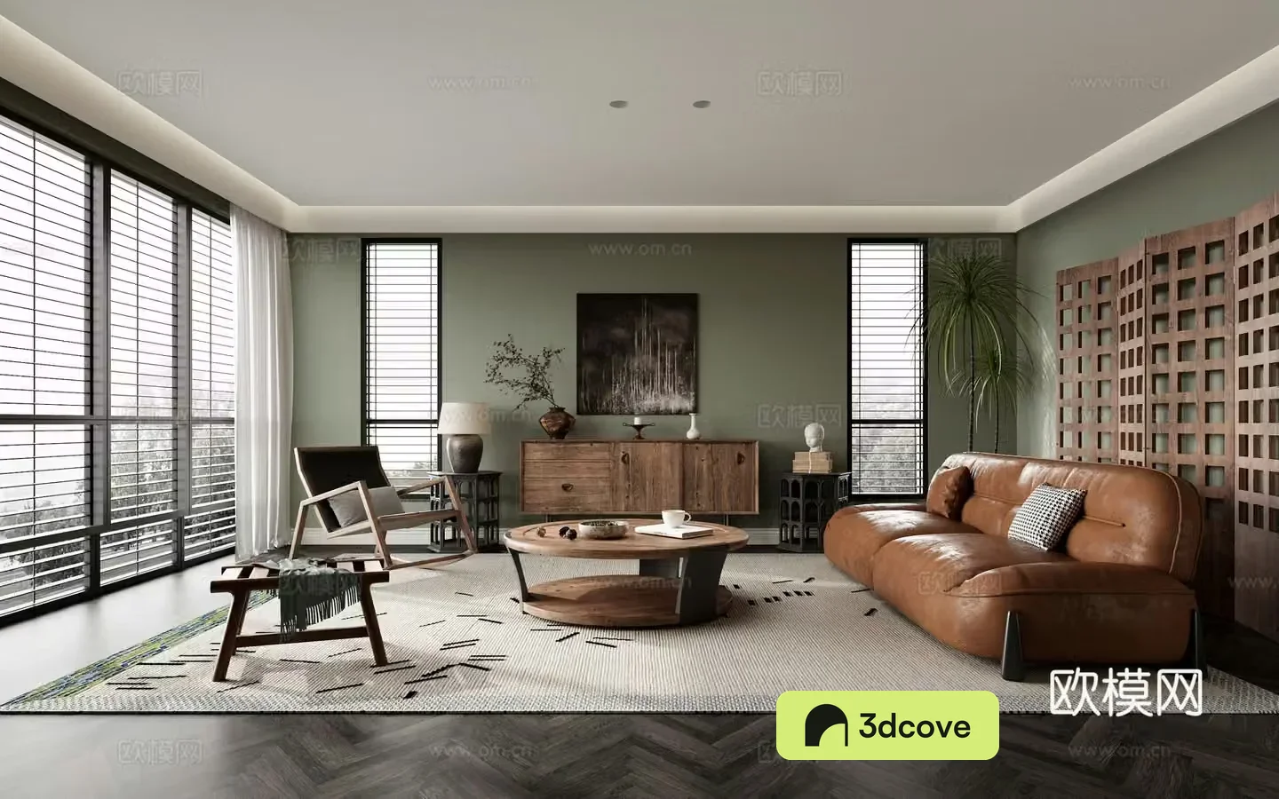 Middle-aged living room 3d model