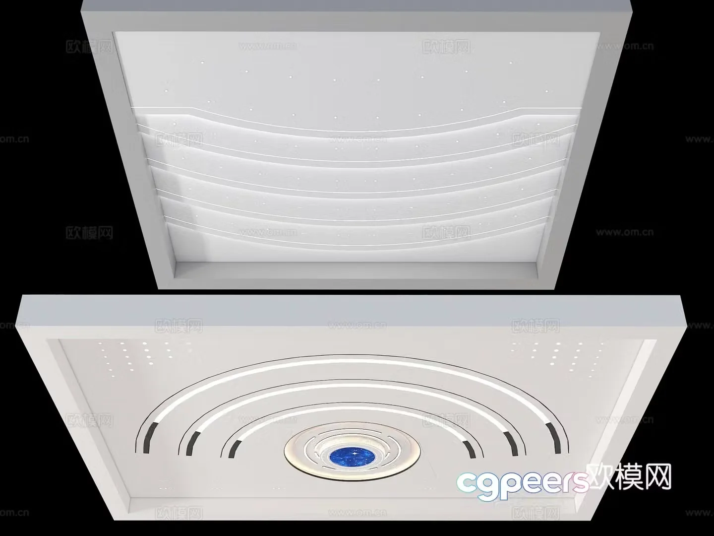 Modern ceiling Simple ceiling Office space ceiling Office hall ceiling Light film ceiling Current 3D model