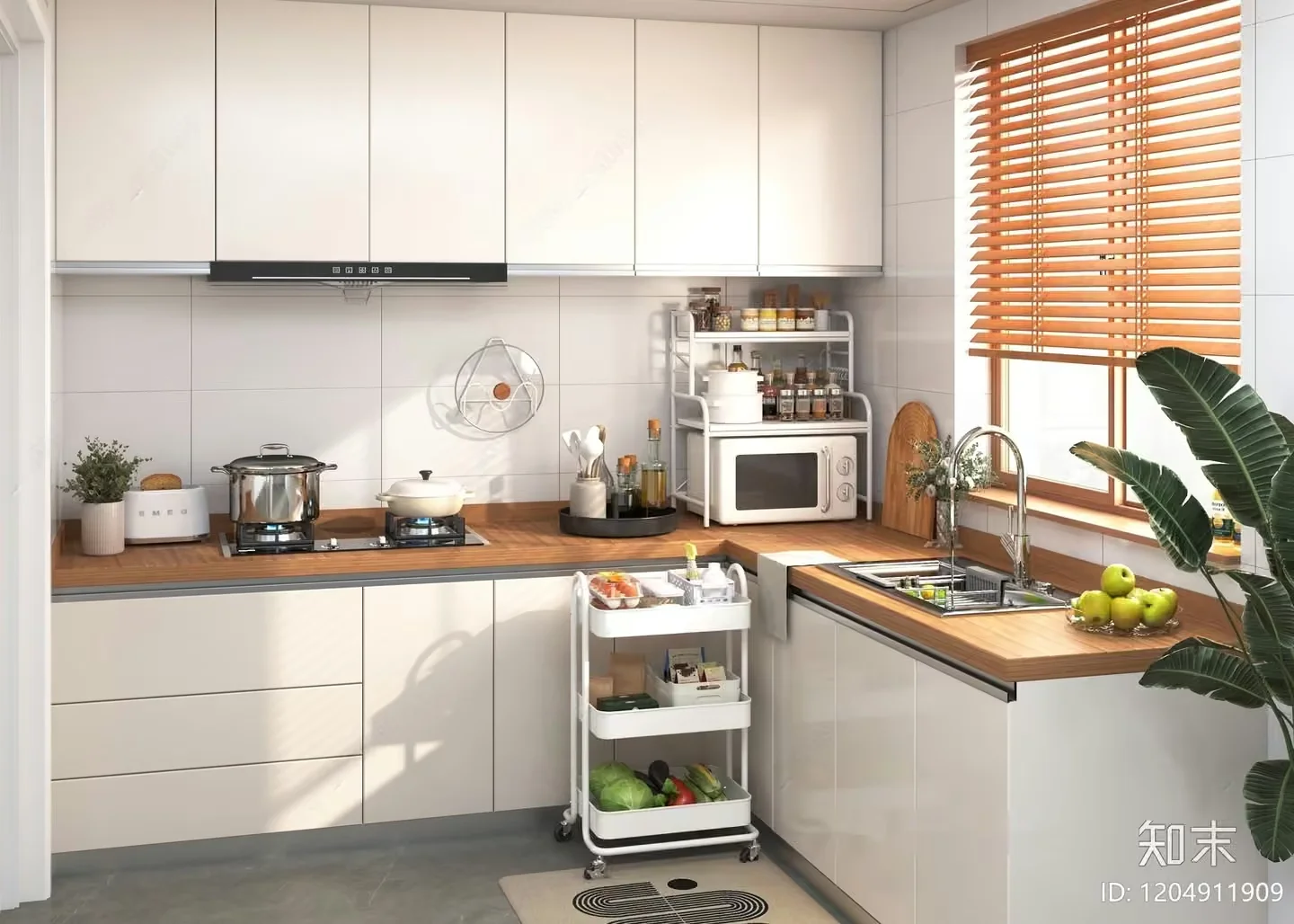 Modern Kitchen Design 3D Model – 16050 – VRAY Render