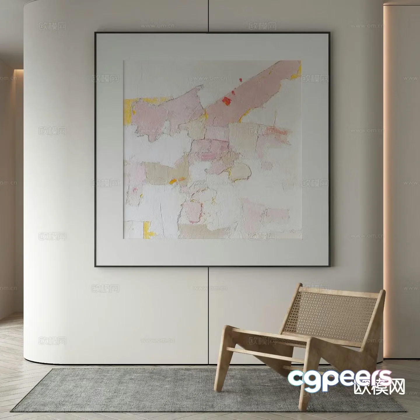 Modern decorative painting abstract painting 3d model
