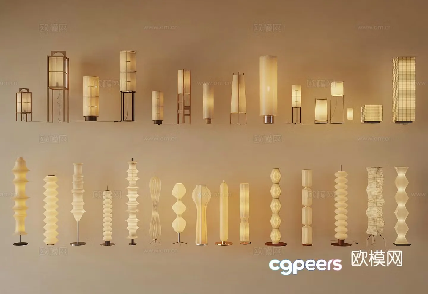 New Chinese style floor lamp modern floor lamp 3D model