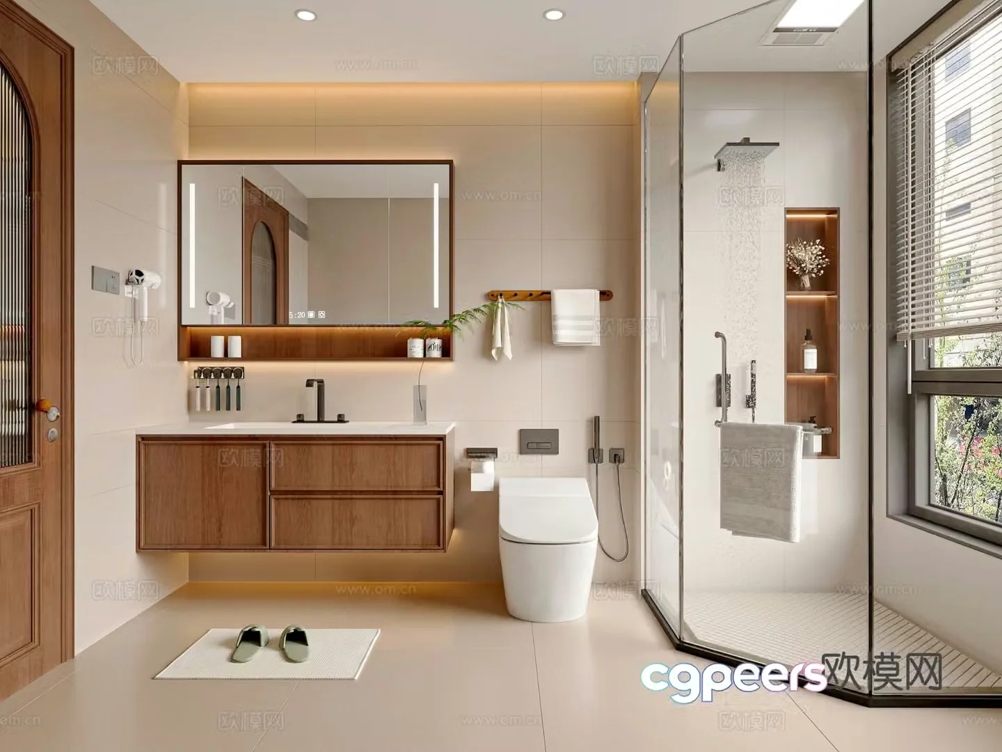 Middle style bathroom 3d model