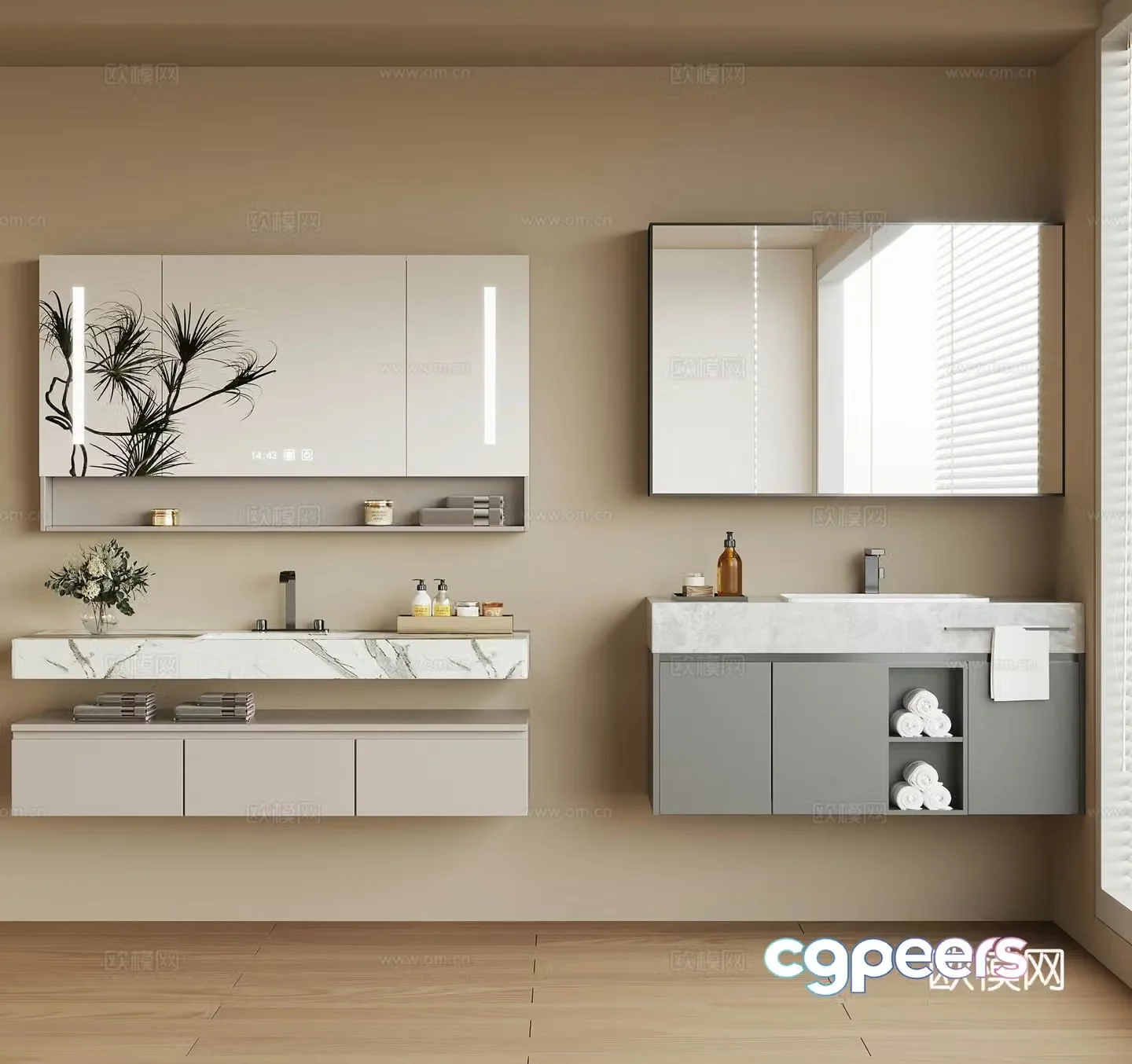 Modern bathroom cabinet 3d model