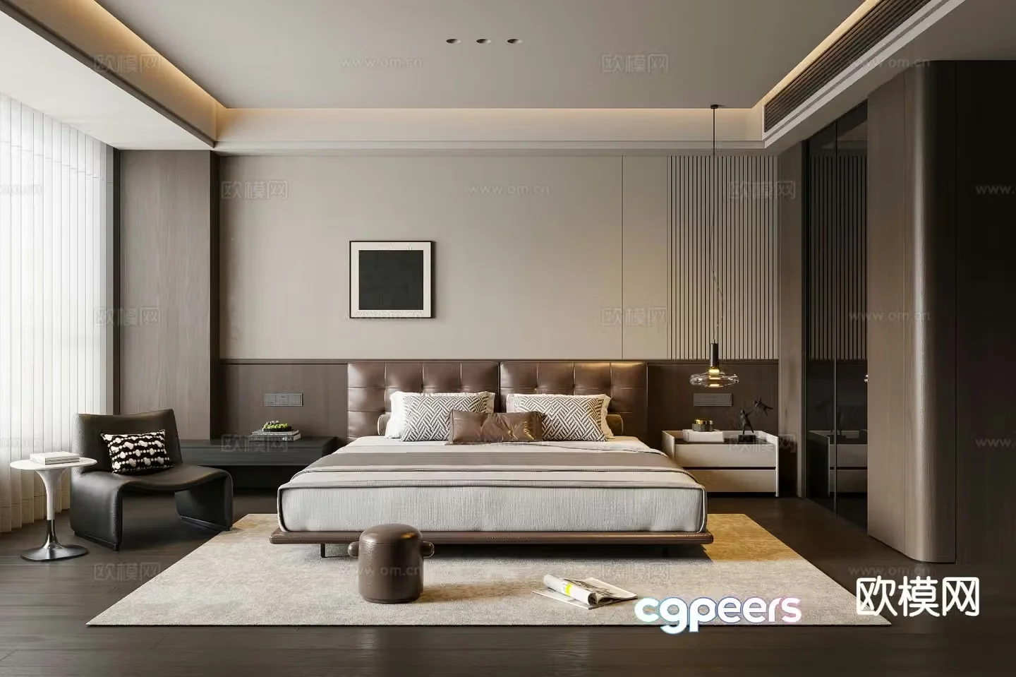 Italian style bedroom master bedroom 3d model