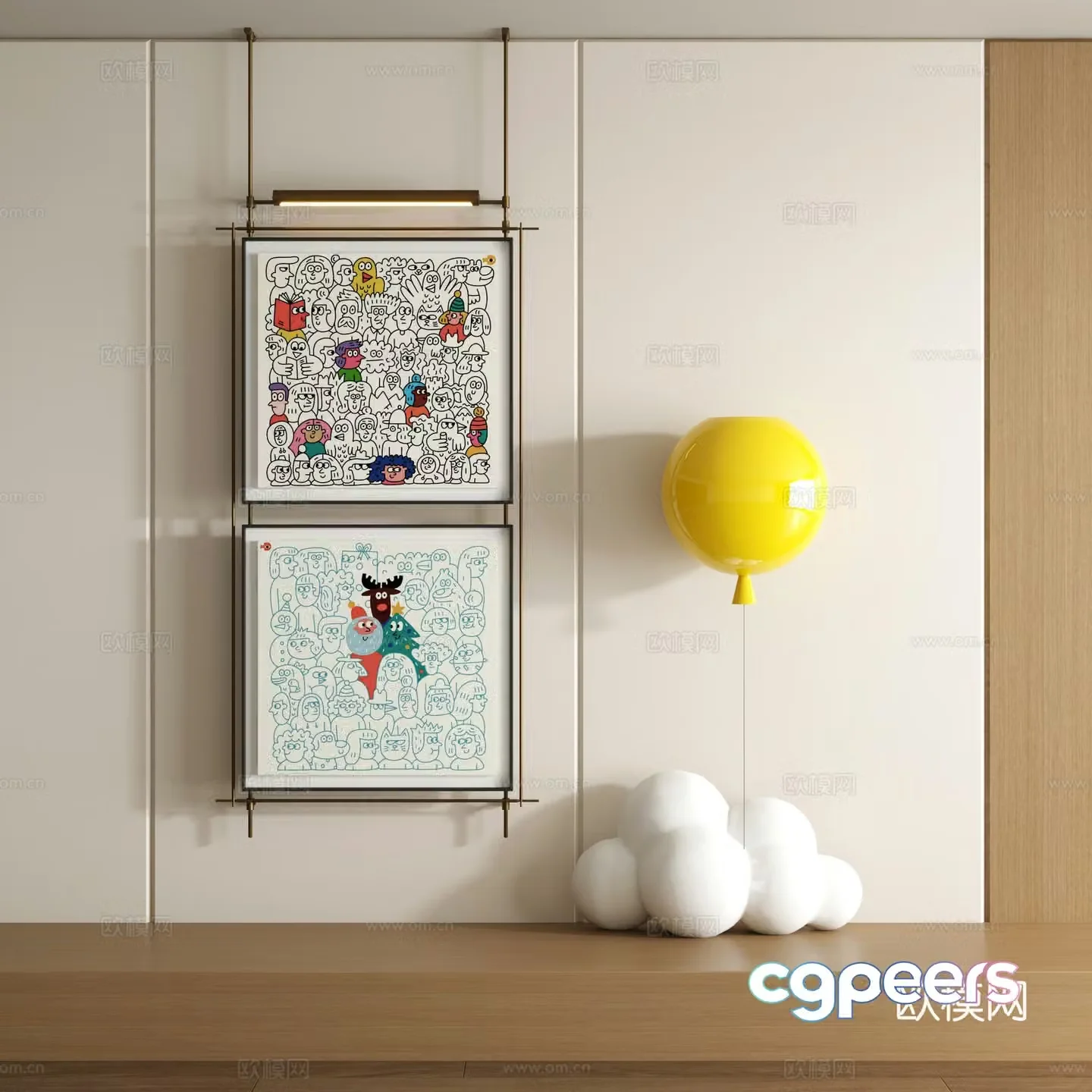 Modern graffiti decorative painting 3d model