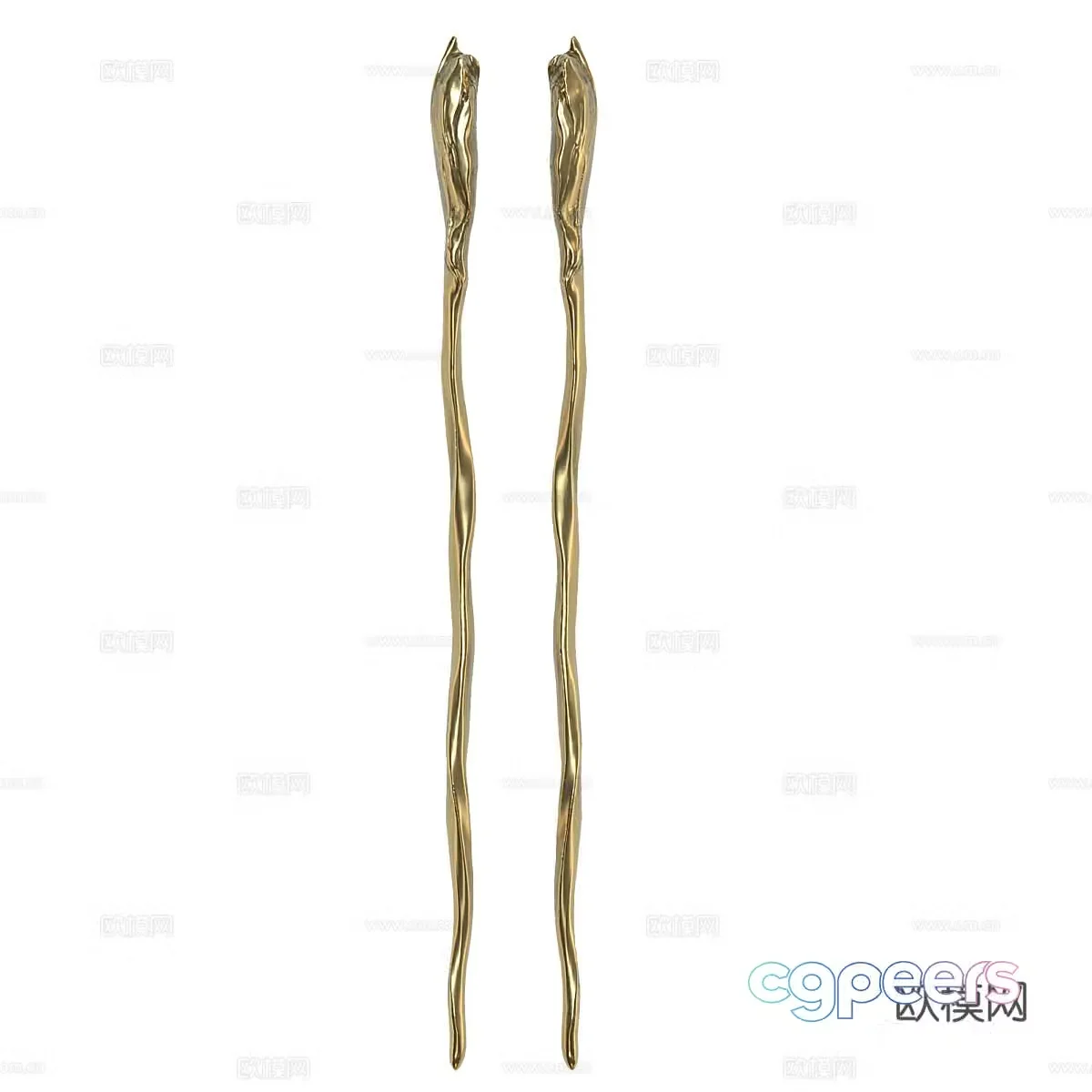 Metal handle Light luxury handle Golden metal handle Creative door handle 3D model