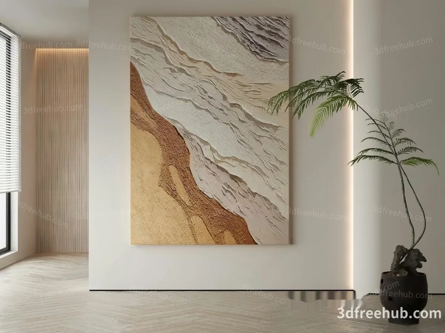 Modern Art Piece 3D Model – 22602 – VRAY Render