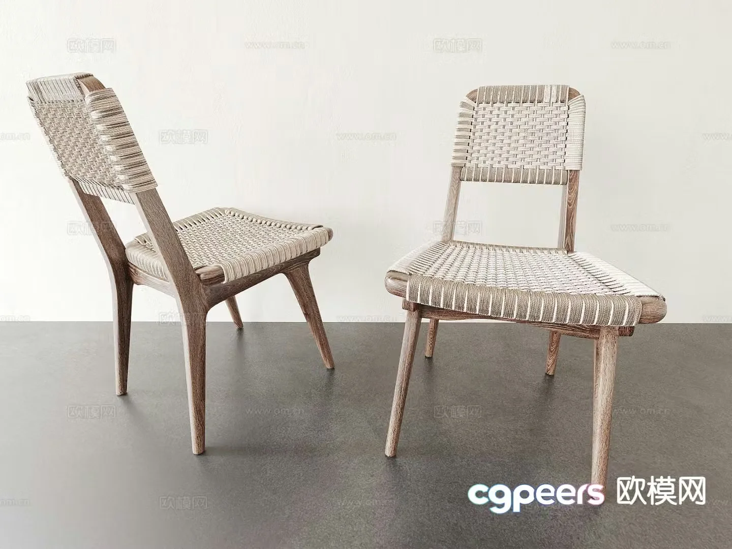 Wabi-sabi chair single chair dining chair 3d model
