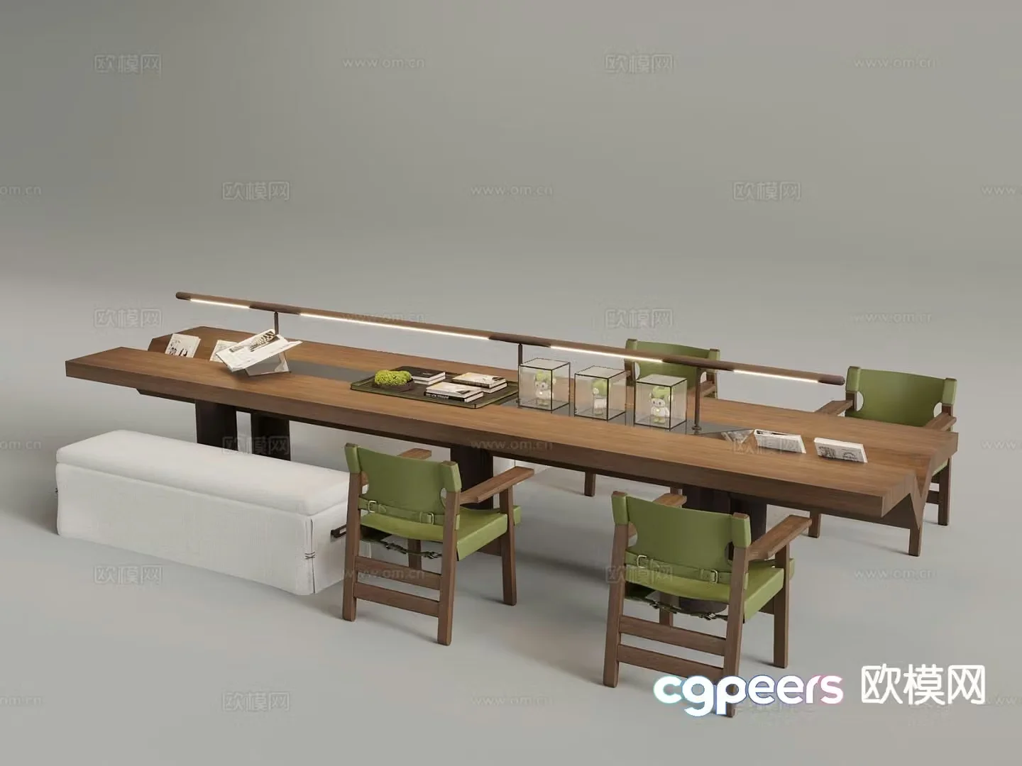 Modern handicraft workshop tables and chairs 3D model