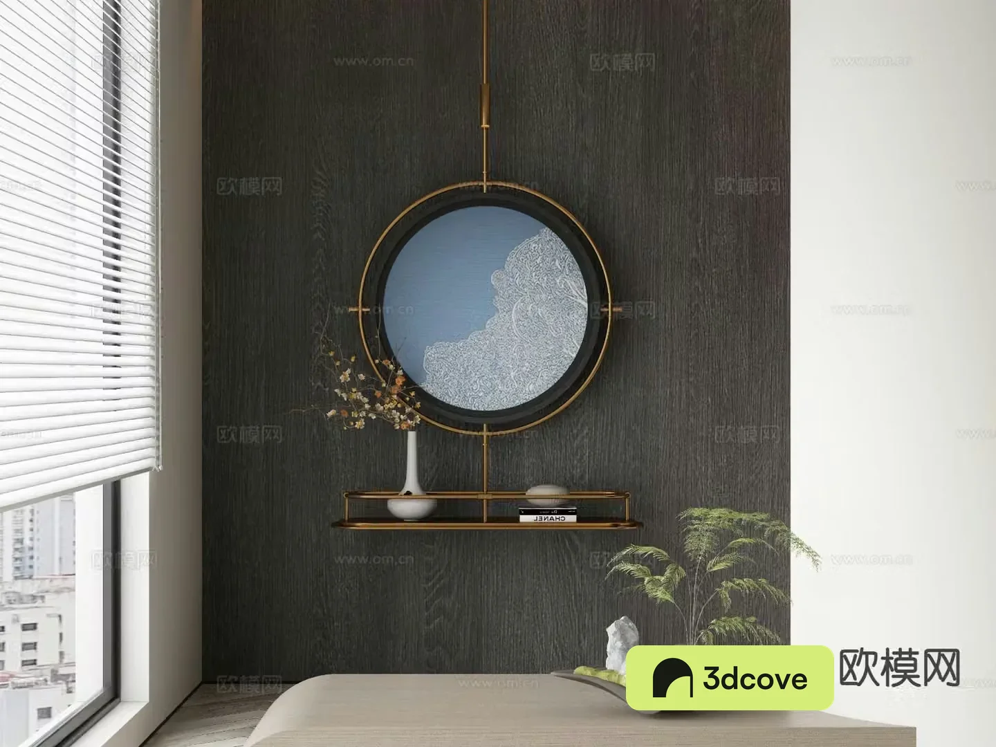 New Chinese style decorative painting round hanging ornament
