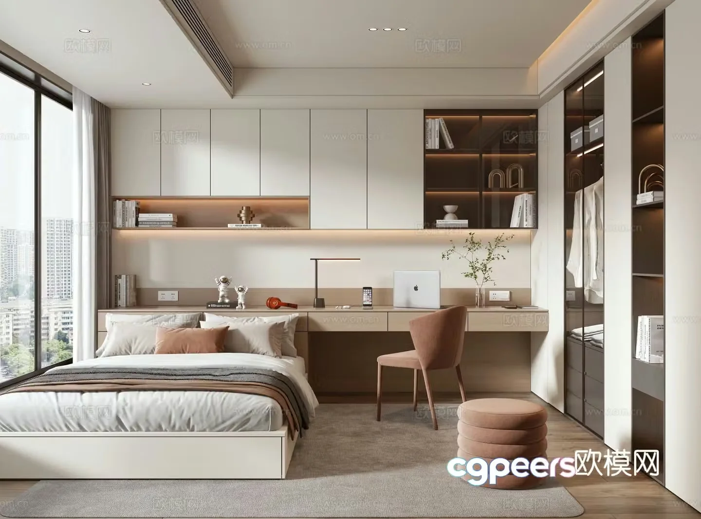 Modern tatami bedroom 3d model