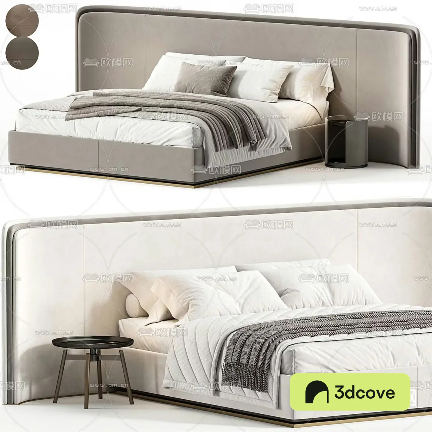 ITALINI modern fabric bed double bed