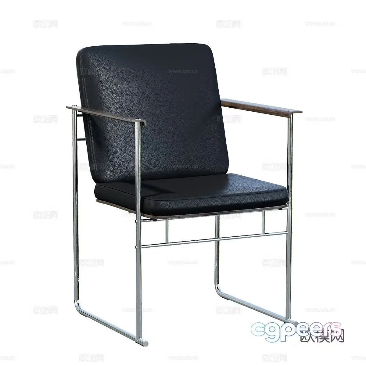 Modern Italian minimalist leather office chair 3d model
