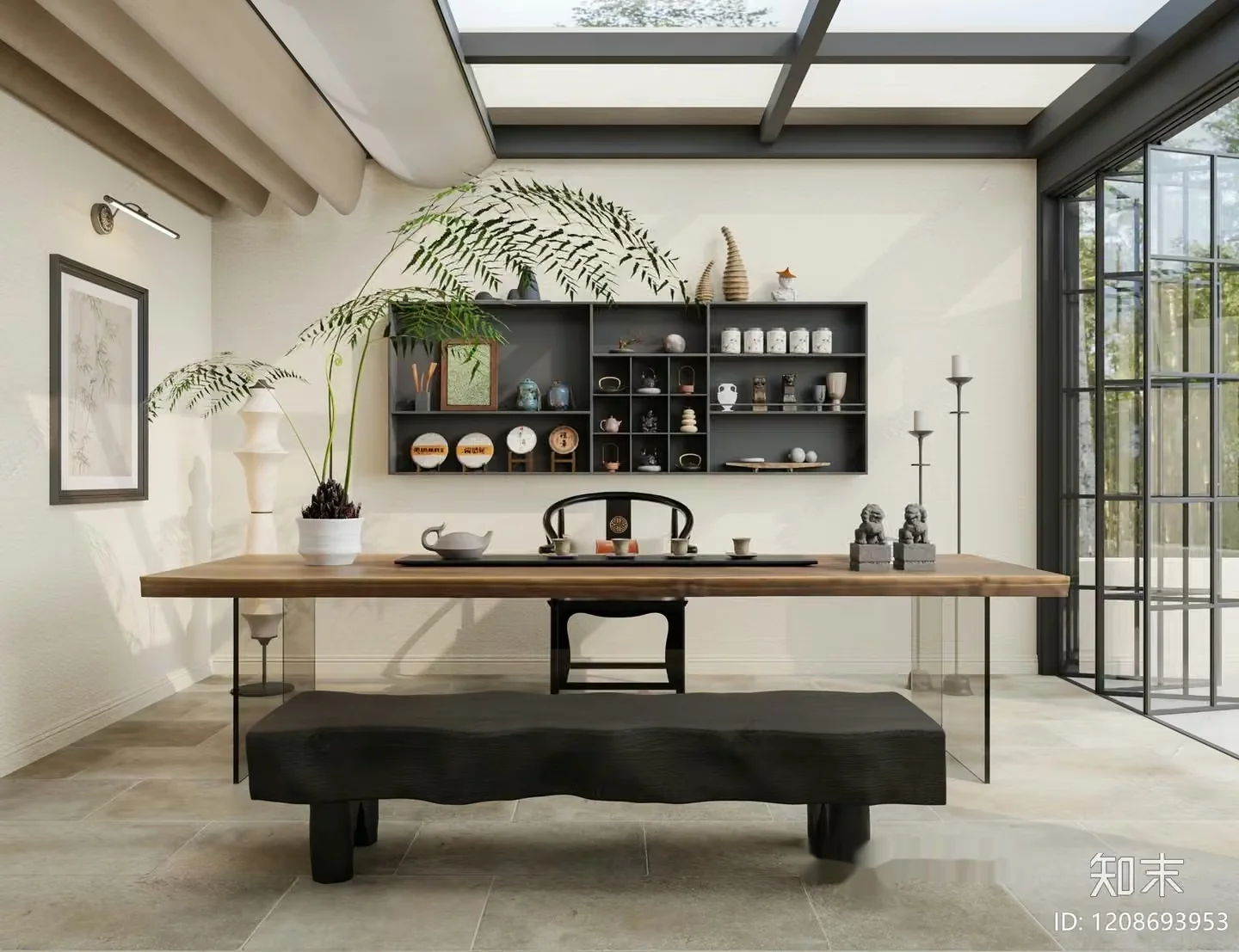 Modern Minimalist Dining Room 3D Model – 21004 – VRAY Render