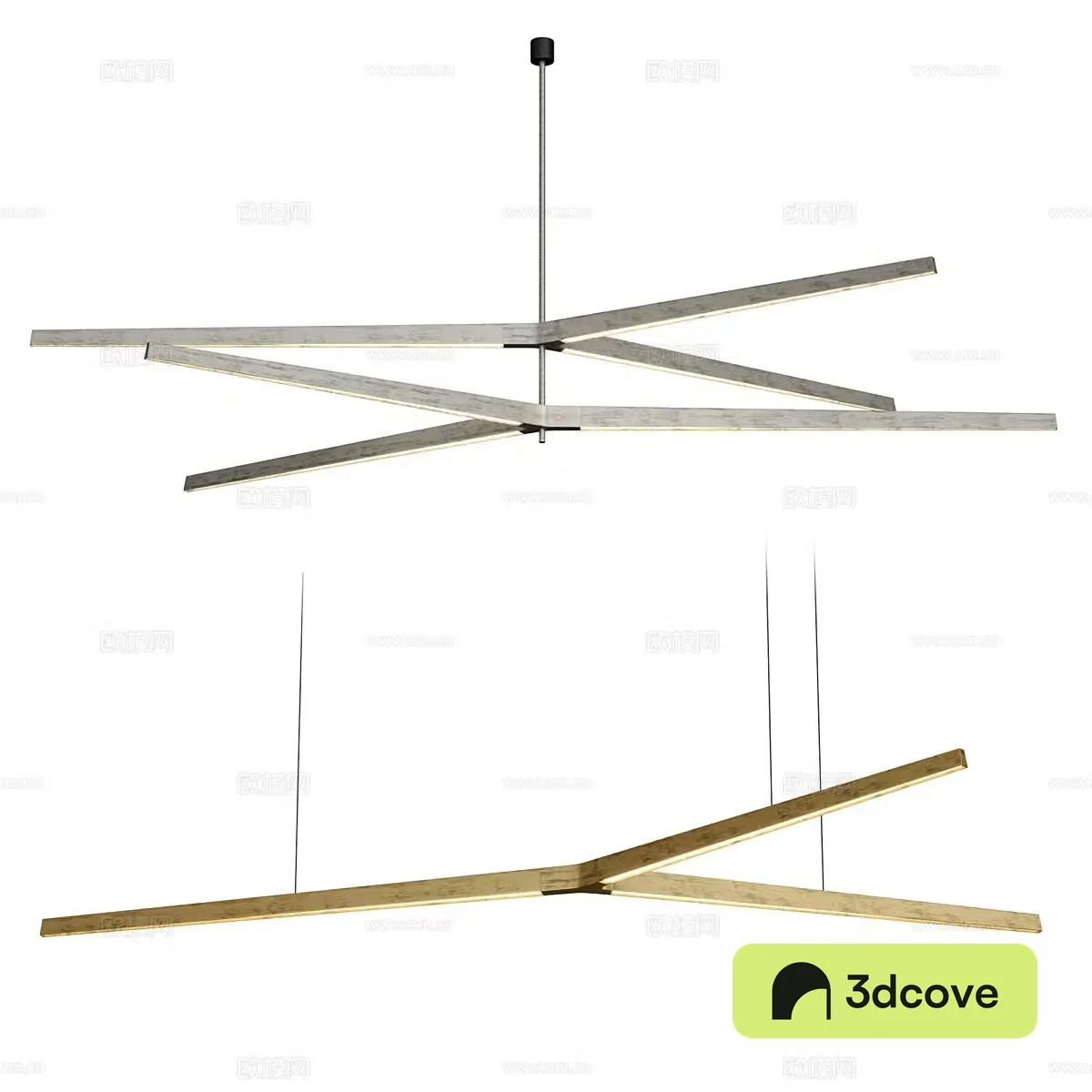 Modern minimalist linear decorative chandeliers
