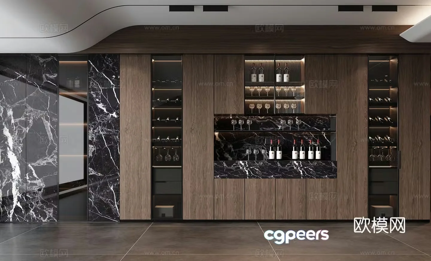 Modern wine cabinet 3d model