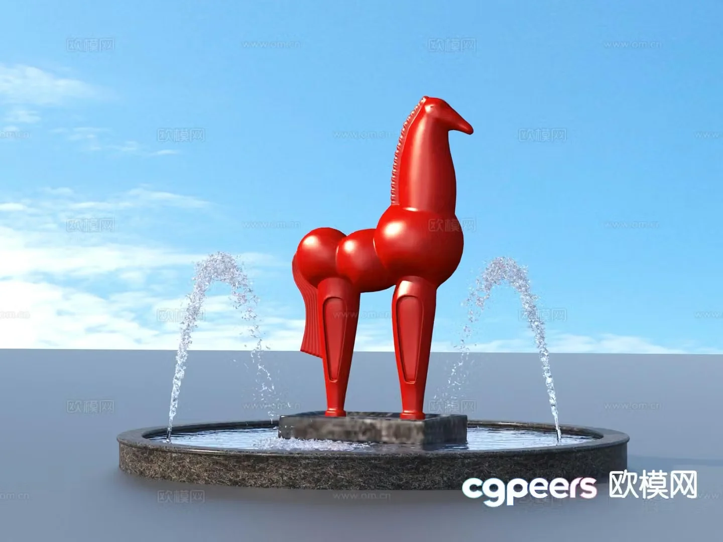 Urban Sculpture Waterscape Sketch Landscape Sculpture 3D Model