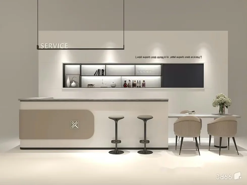 Modern Service Desk 3D Model – 23356 – VRAY Render