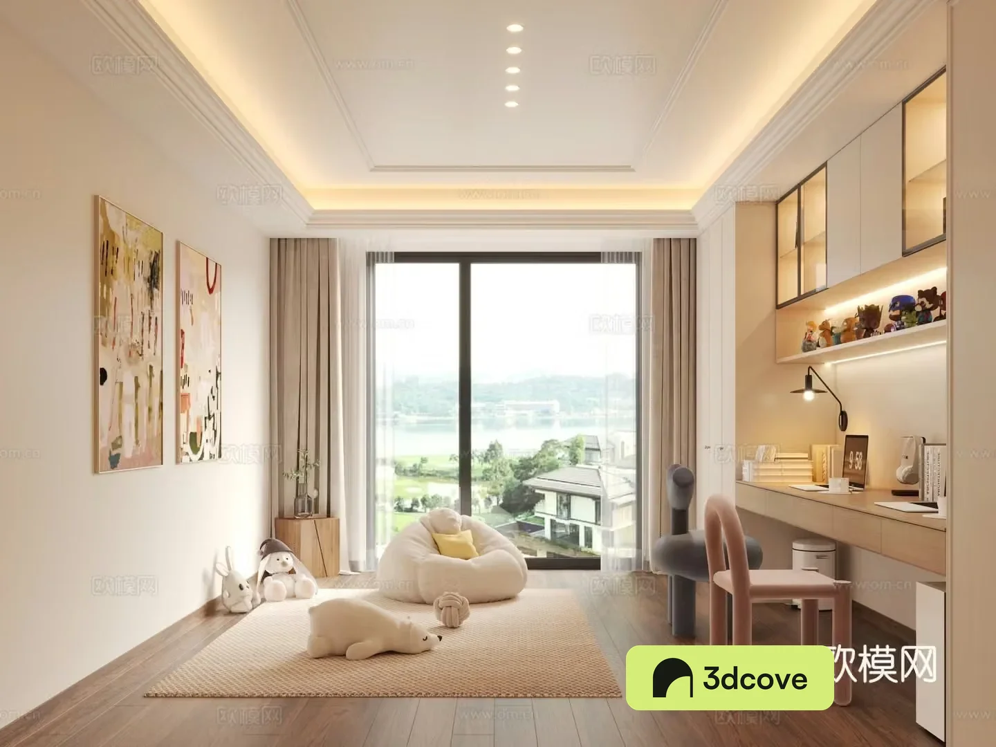Modern study children’s study children’s study room double study room