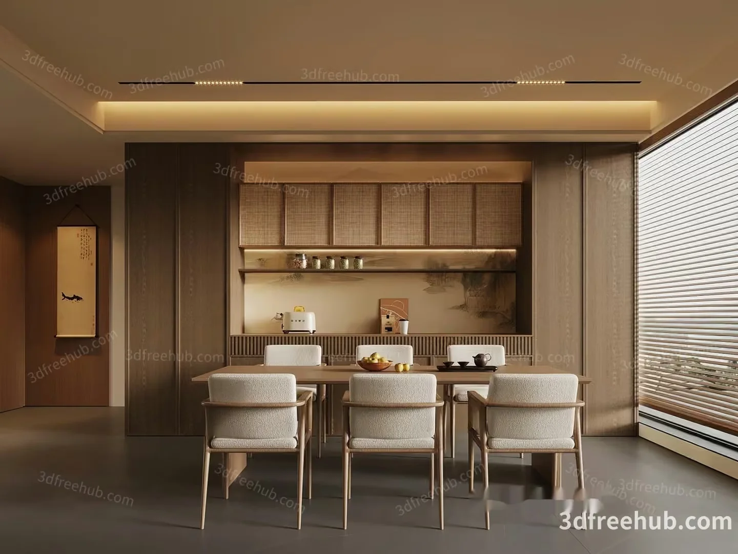 Modern Dining Room 3D Model – 21556 – VRAY Render