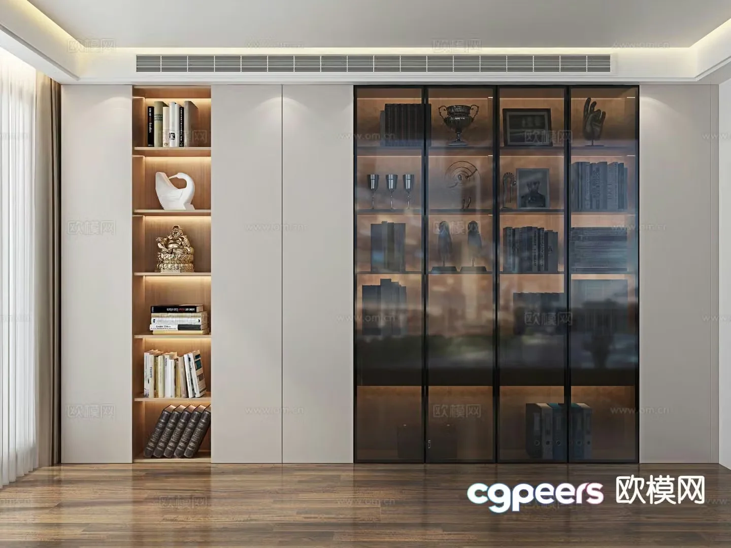 Modern bookcase 3d model